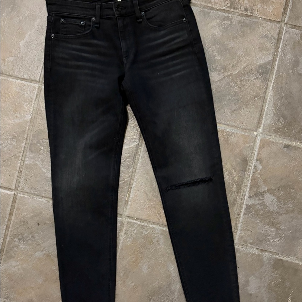 rag & bone Black Distressed Ankle Jeans - Picture 4 of 9